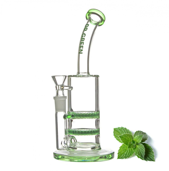 Бонг Dr.Green Double Honeycomb Percolator 2 - Бонги - Бонги стеклянные - Изогнутые бонги - Магазин вапорайзеров, бонгов и лучших аксессуаров для курения  rastastore.ru