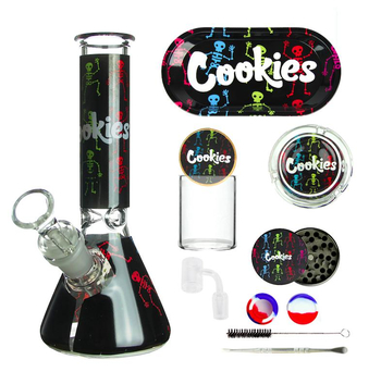 Подарочный набор с бонгом Cookies 2 - Бонги - Бонги стеклянные - Прямые бонги - Магазин вапорайзеров, бонгов и лучших аксессуаров для курения  rastastore.ru